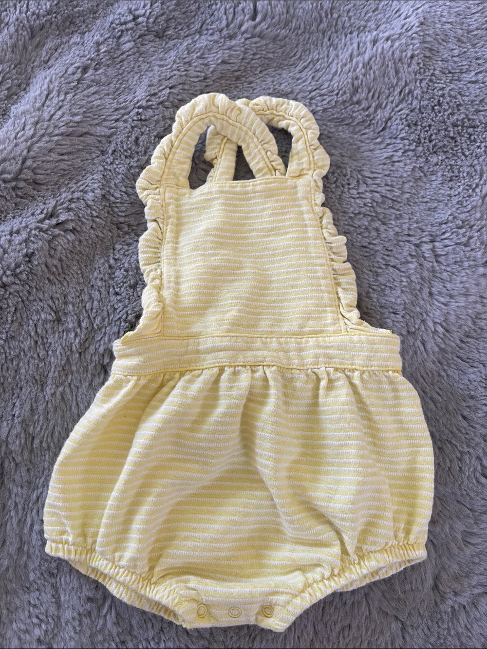 Cat and Jack Yellow Romper Overalls Sz 12M Summer Beach